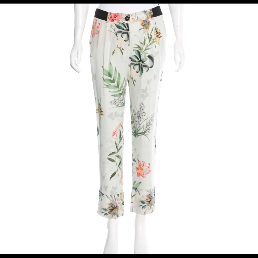 Giada Forte - Floral Print Straight-Leg Pants -n Size L